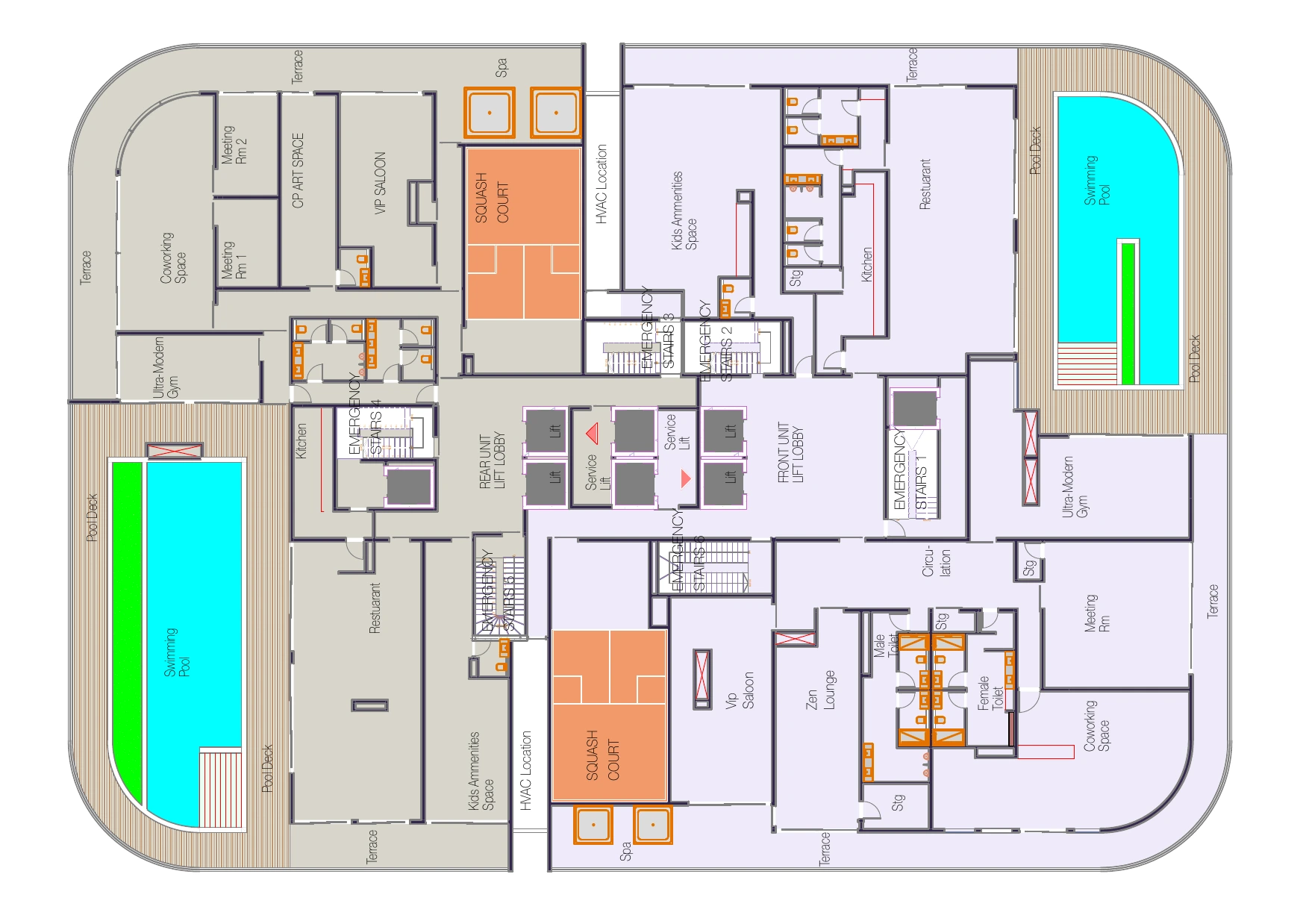Architectural plan of Level 20 — The DNA Clubhouse.
