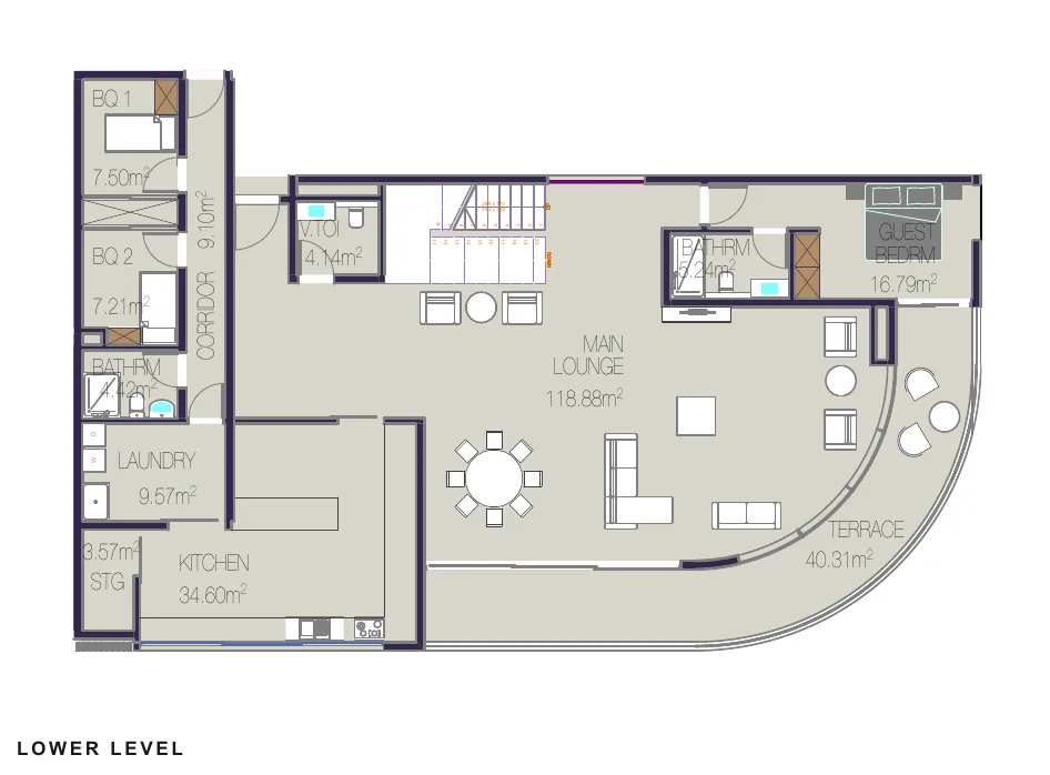 Floor plan, residence SE-602, lower level