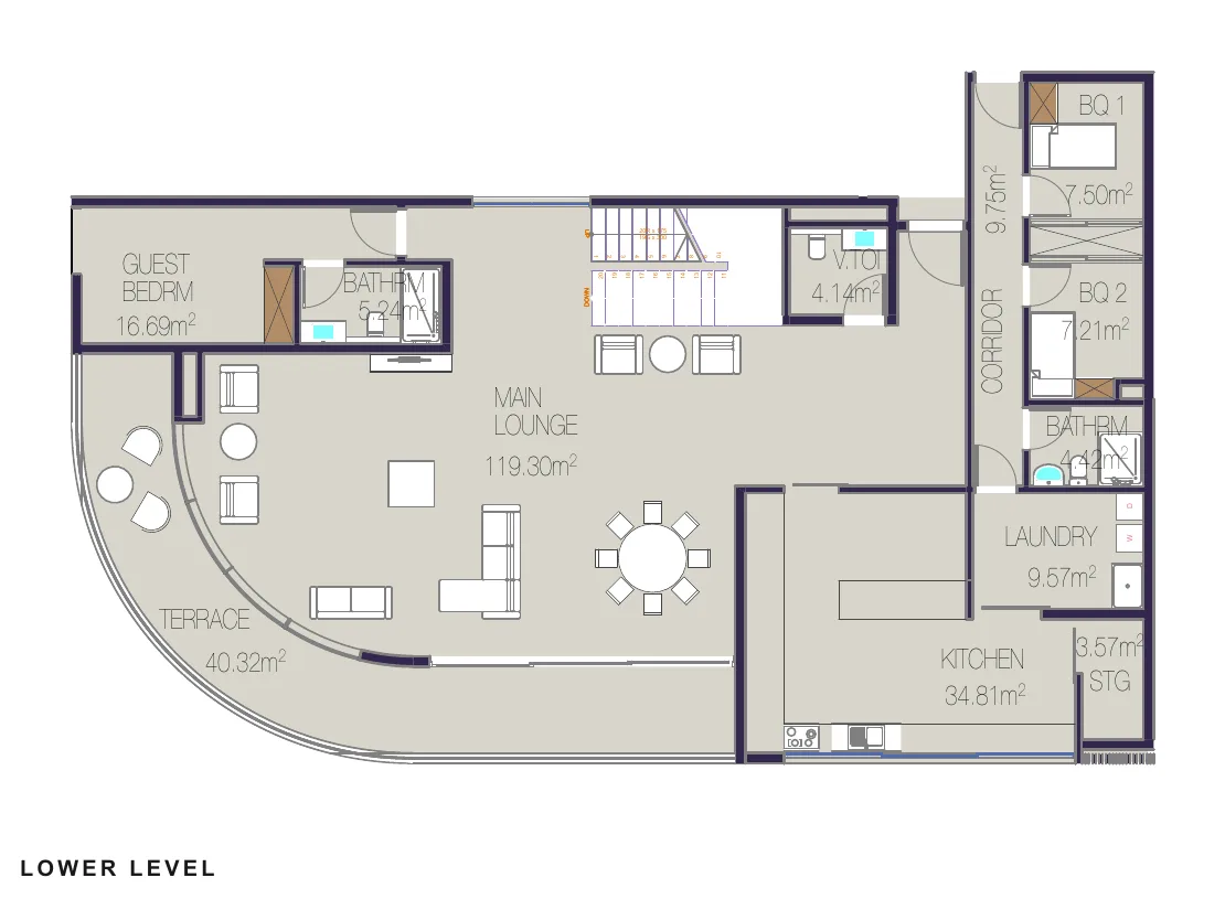 Floor plan, residence SW-603, lower level